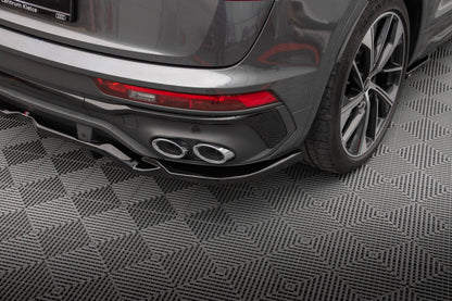 Maxton Mittlerer Diffusor Heck Ansatz DTM Look für Audi SQ5 Sportback Mk2 Facelift schwarz Hochglanz