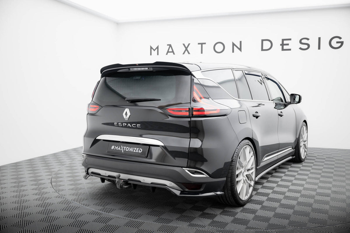 Maxton Hinten Splitter (mit einem vertikalem balken) Renault Espace Mk5 Facelift schwarz Hochglanz