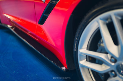 Maxton Seitenschweller Ansatz für V.1 für CHEVROLET CORVETTE C7 schwarz Hochglanz
