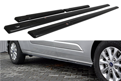 Maxton Seitenschweller Ansatz für Ford Transit Custom Mk1 FL schwarz Hochglanz