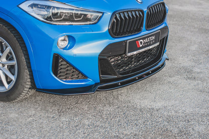 Maxton Front Ansatz für BMW X2 F39 M-Paket schwarz Hochglanz