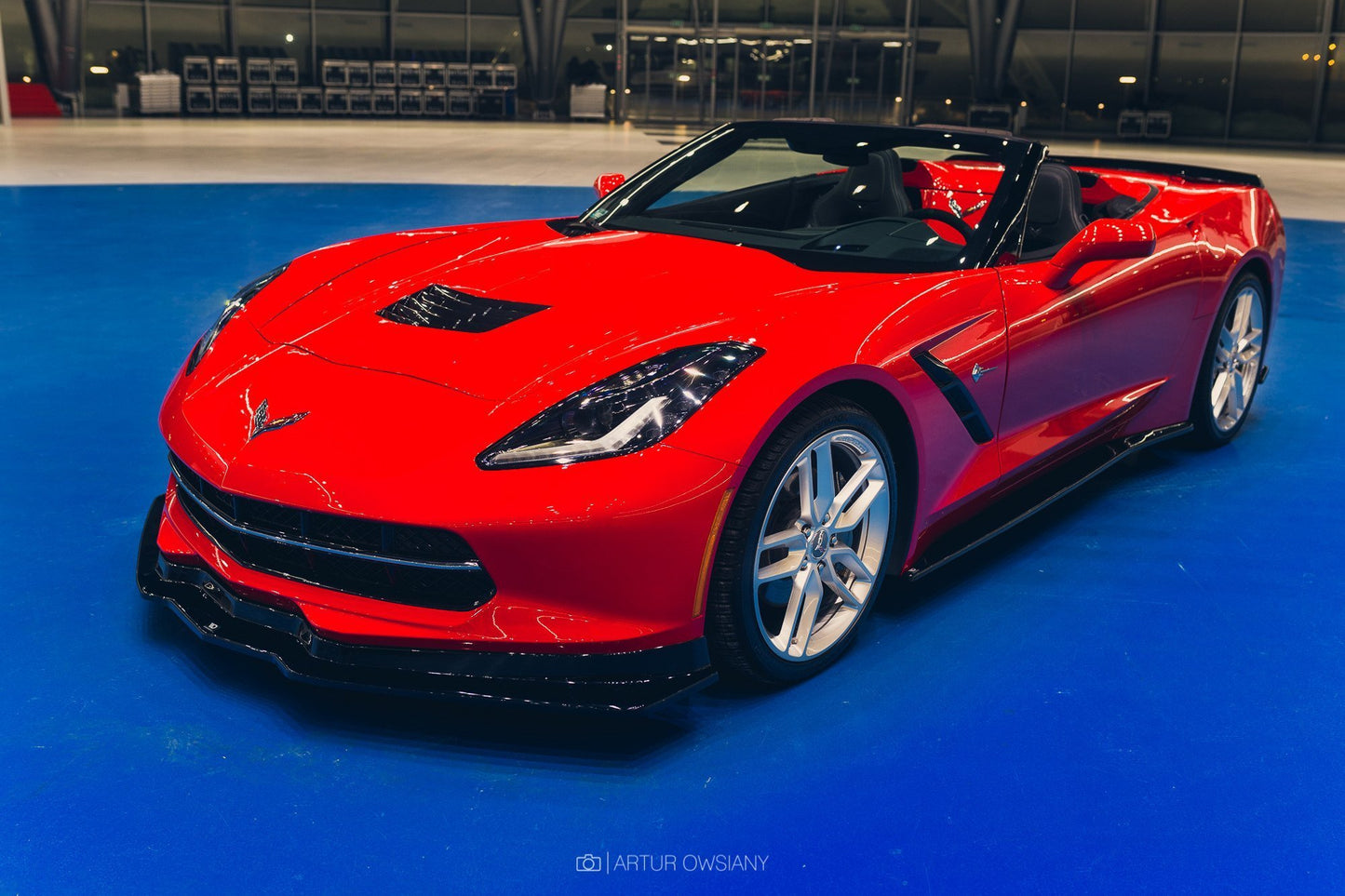 Maxton Front Ansatz für CHEVROLET CORVETTE C7  Carbon Look