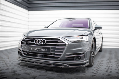 Maxton Front Ansatz für Audi A8 D5 schwarz Hochglanz