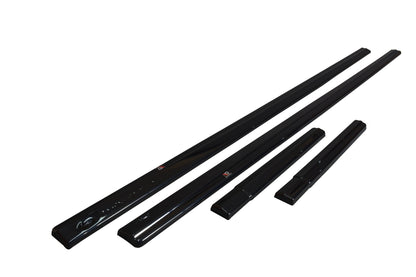 Maxton Seitenschweller Ansatz für Ford Transit Custom Mk1 FL schwarz Hochglanz