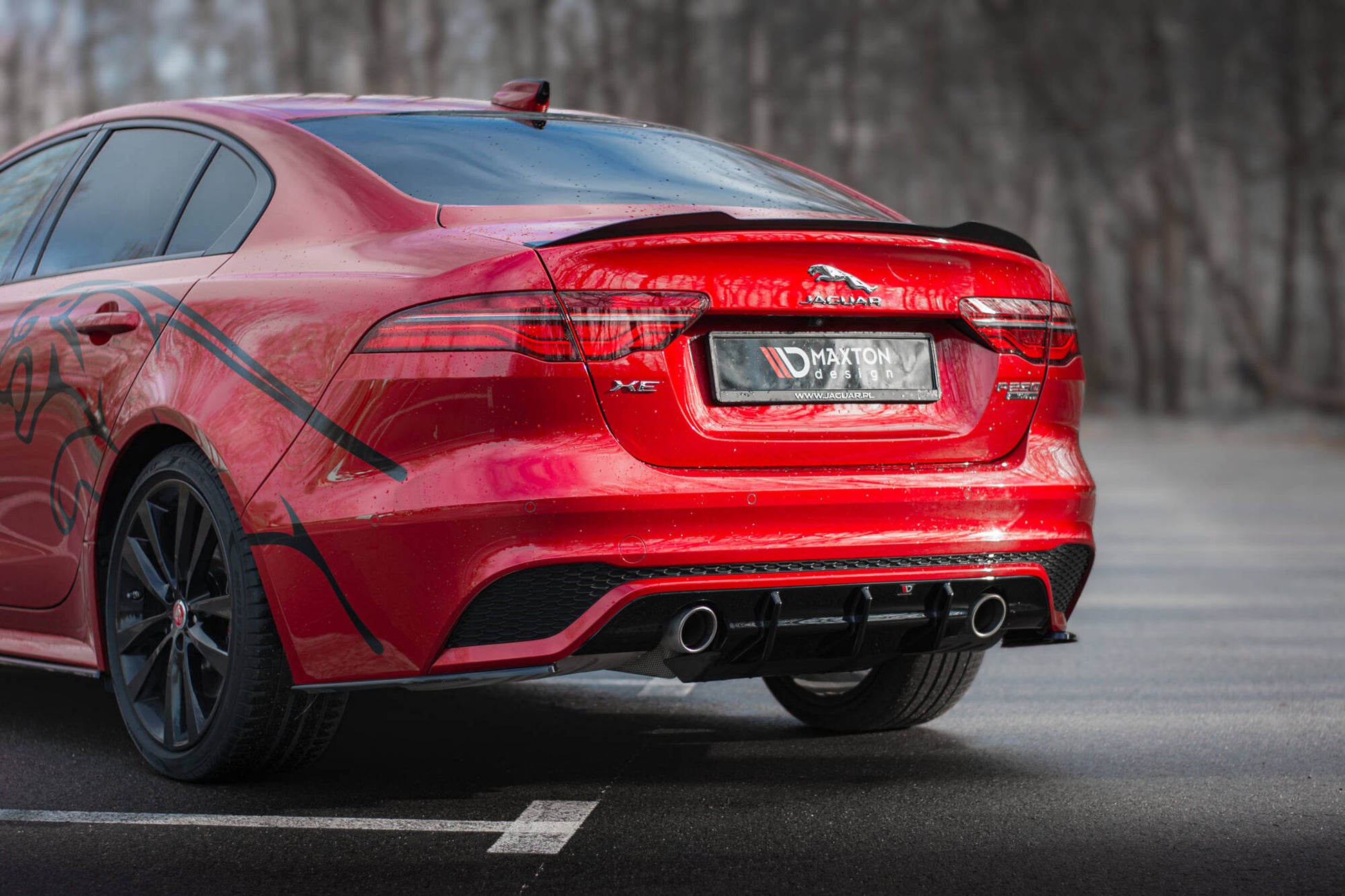 Maxton Heck Ansatz Flaps Diffusor für Jaguar XE R-Dynamic X760 Facelift schwarz Hochglanz