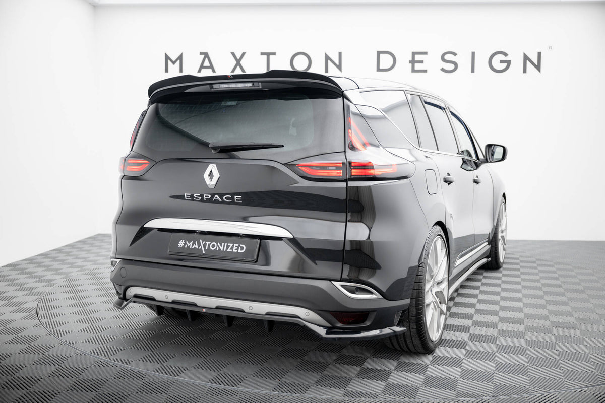 Maxton Hinten Splitter (mit einem vertikalem balken) Renault Espace Mk5 Facelift schwarz Hochglanz