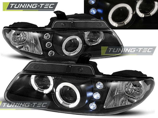 Tuning-Tec LED Angel Eyes Scheinwerfer für Chrysler Voyager 96-01 schwarz