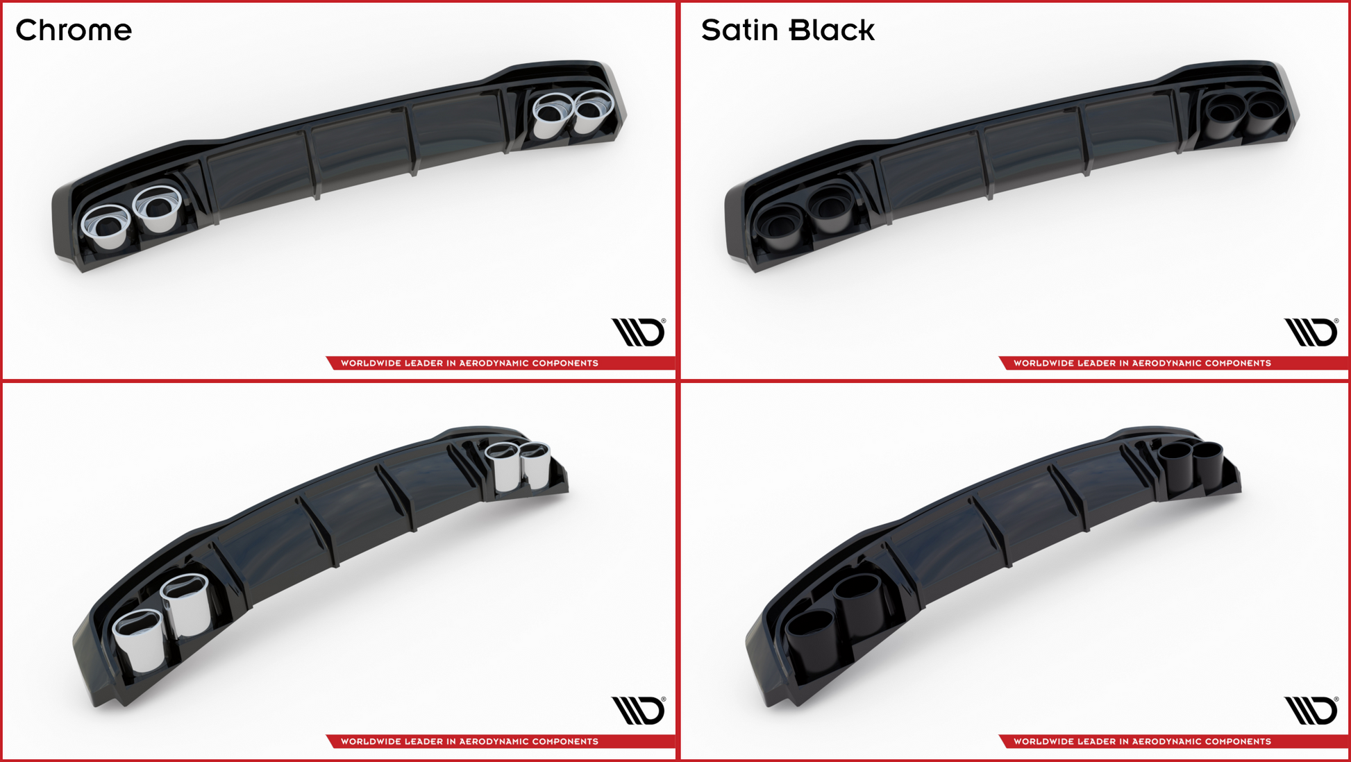 Maxton Diffusor Heck Ansatz für + Endschalldampfer Sportauspuff Attrappe Audi A3 S-Line Limousine 8Y