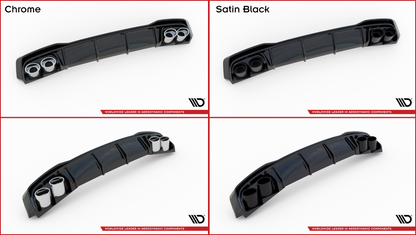 Maxton Diffusor Heck Ansatz für + Endschalldampfer Sportauspuff Attrappe Audi A3 S-Line Limousine 8Y