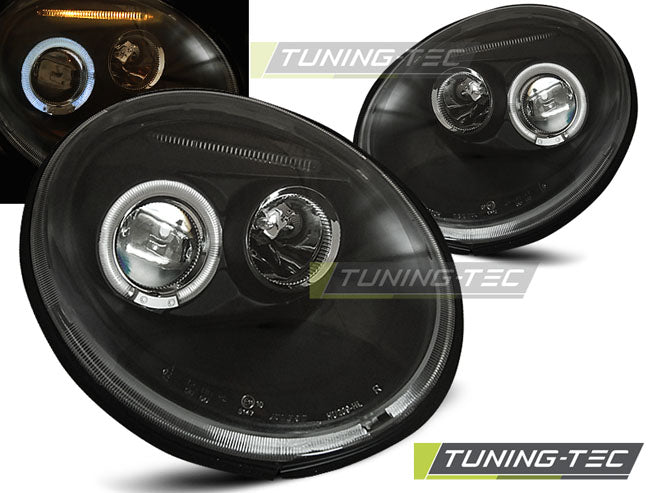 Tuning-Tec LED Angel Eyes Scheinwerfer für VW New Beetle 98-05 schwarz
