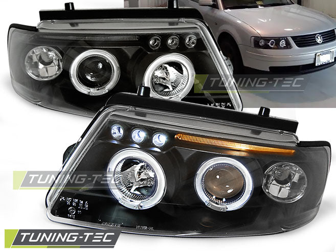 Tuning-Tec LED Angel Eyes Scheinwerfer für VW Passat 3B (B5) 96-00 schwarz
