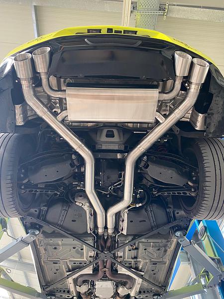Grail Auspuffanlage Chevrolet Camaro Gen. 6 3.5-Zoll Edelstahl Endrohre ZL1 Cabrio Automatik mit Serienklappen