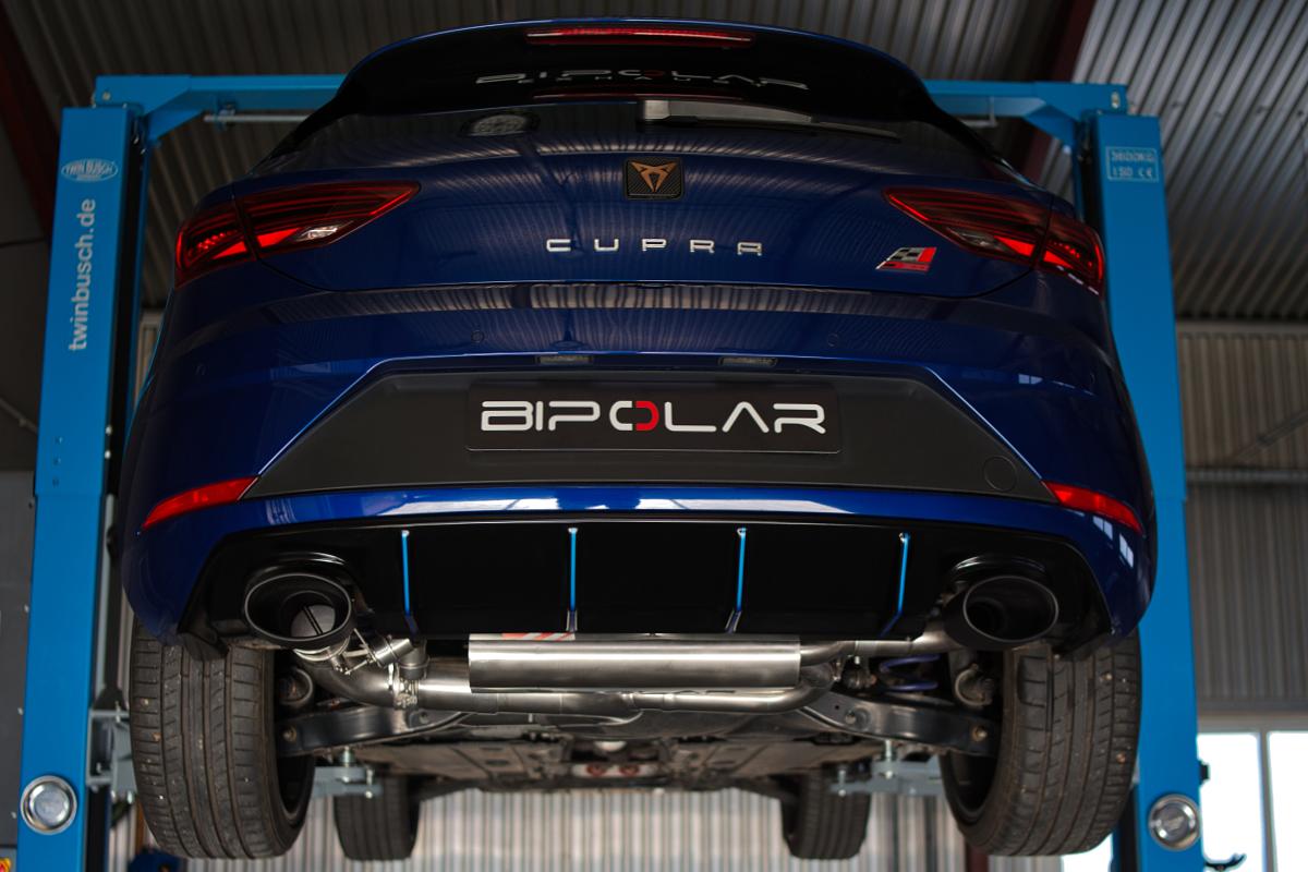 Grail Auspuffanlage Seat Leon Cupra 5F 3.5-Zoll Oval Schwarz (170x107) an Serie CJXA (280PS) Montage bei Grail