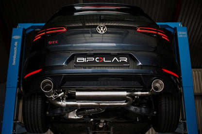 Grail Auspuffanlage Volkswagen Golf 7 GTI 3.5-Zoll Edelstahl Endrohre 114mm an Serie CHHB (VFL) Montage bei Grail