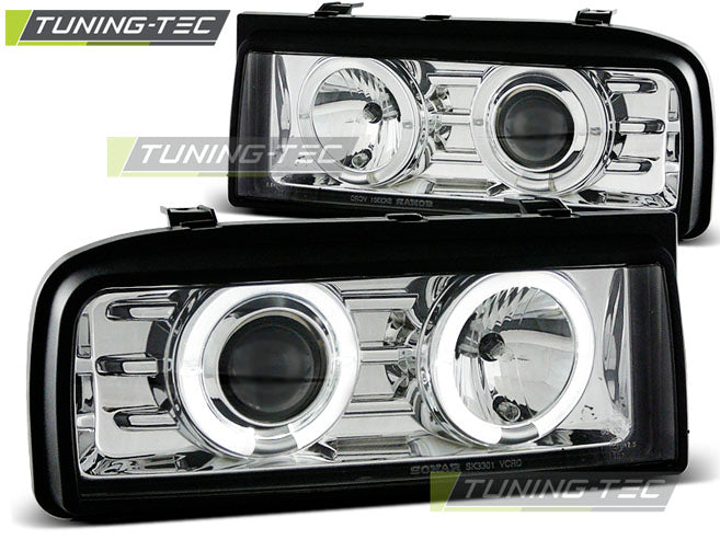 Tuning-Tec LED Angel Eyes Scheinwerfer für VW Corrado 88-95 chrom