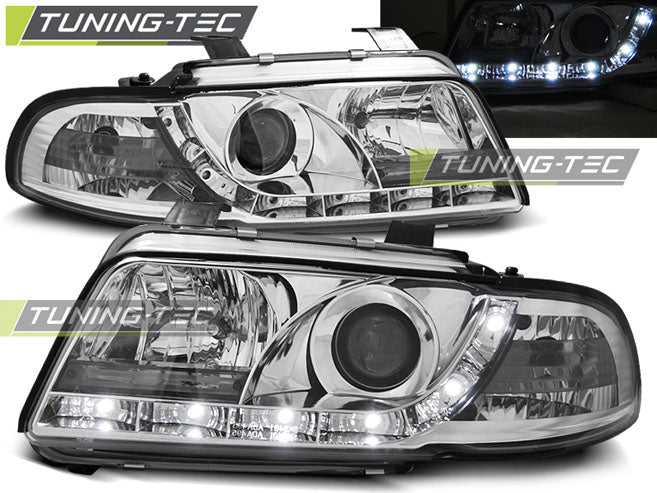 Tuning-Tec LED Tagfahrlicht Scheinwerfer für Audi A4 B5 94-98 chrom