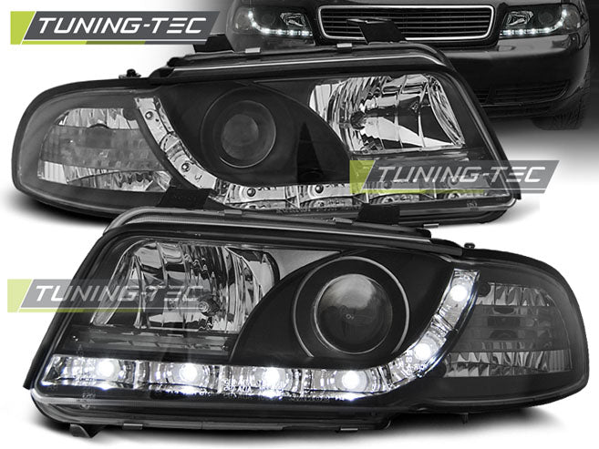 Tuning-Tec LED Tagfahrlicht Scheinwerfer für Audi A4 B5 94-98 schwarz