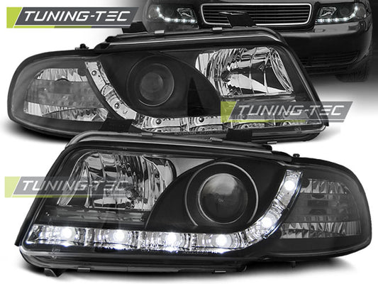 Tuning-Tec LED Tagfahrlicht Scheinwerfer für Audi A4 B5 94-98 schwarz