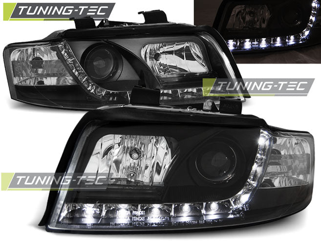 Tuning-Tec LED Tagfahrlicht Scheinwerfer für Audi A4 B6 00-04 schwarz