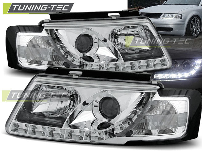 Tuning-Tec LED Tagfahrlicht Scheinwerfer für VW Passat 3B (B5) 96-00 chrom