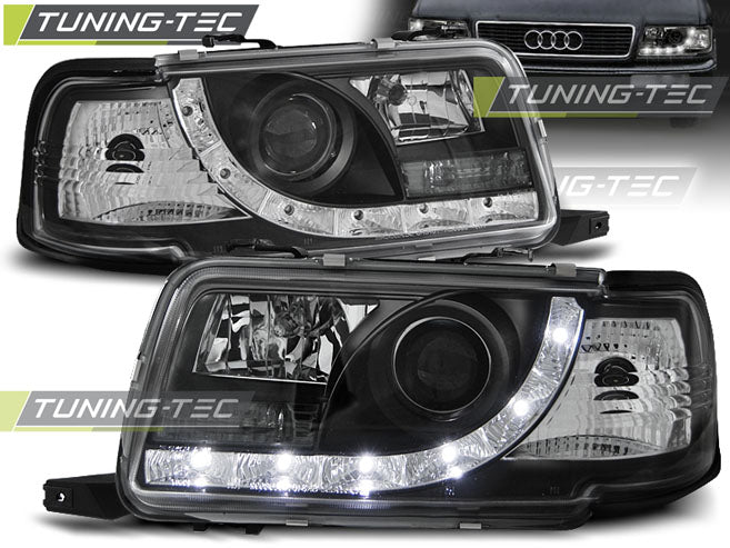 Tuning-Tec LED Tagfahrlicht Scheinwerfer für Audi 80 B4 91-96 schwarz