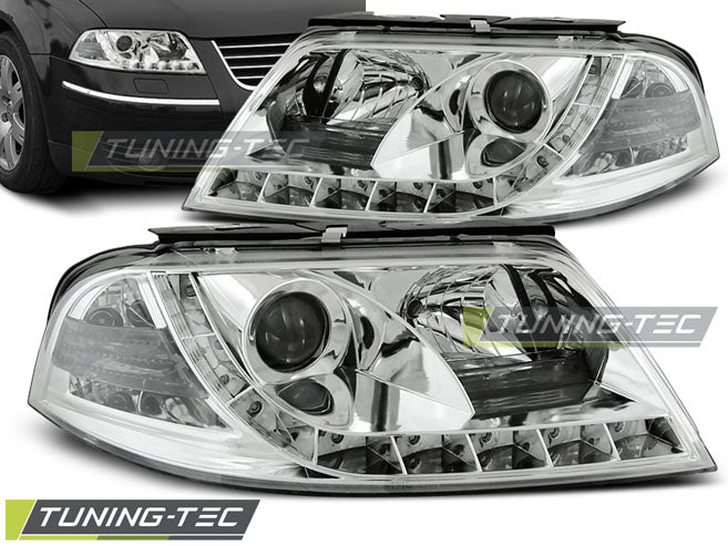 Tuning-Tec LED Tagfahrlicht Scheinwerfer für VW Passat 3BG 00-05 chrom