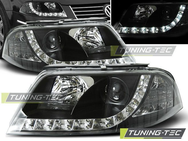 Tuning-Tec LED Tagfahrlicht Scheinwerfer für VW Passat 3BG 00-05 schwarz