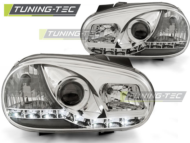 Tuning-Tec LED Tagfahrlicht Scheinwerfer für VW Golf 4 97-03 chrom