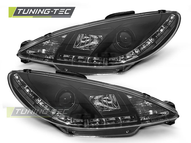 Tuning-Tec LED Tagfahrlicht Scheinwerfer für Peugeot 206 98-02 schwarz