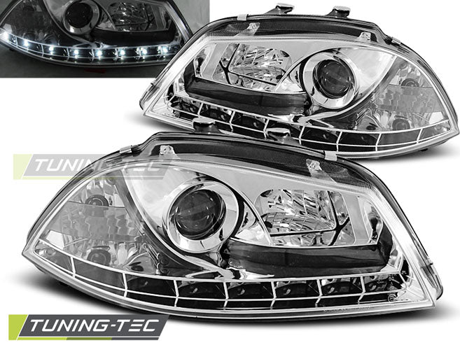 Tuning-Tec LED Tagfahrlicht Scheinwerfer für Seat Ibiza 6L 02-08 chrom