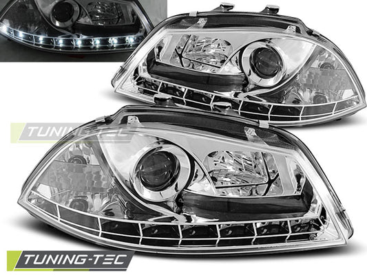 Tuning-Tec LED Tagfahrlicht Scheinwerfer für Seat Ibiza 6L 02-08 chrom