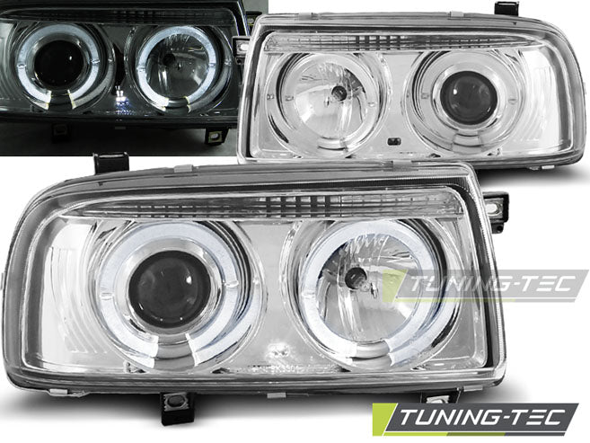 Tuning-Tec Angel Eyes Scheinwerfer für VW Vento 92-98 chrom