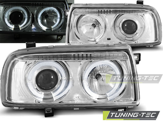 Tuning-Tec Angel Eyes Scheinwerfer für VW Vento 92-98 chrom