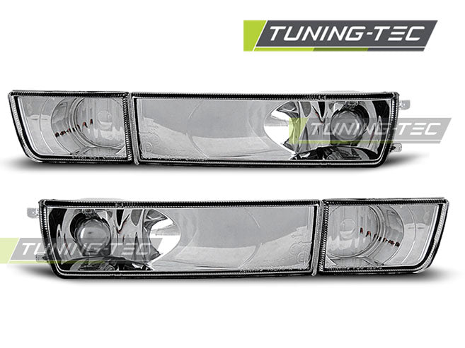 Tuning-Tec Klarglas Frontblinker / Nebelscheinwerfer-Dummy für VW Golf 3 91-97 / Vento 92-98 chrom