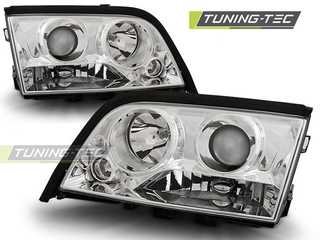 Tuning-Tec Klarglas Scheinwerfer für Mercedes Benz C-Klasse W202 93-00 chrom