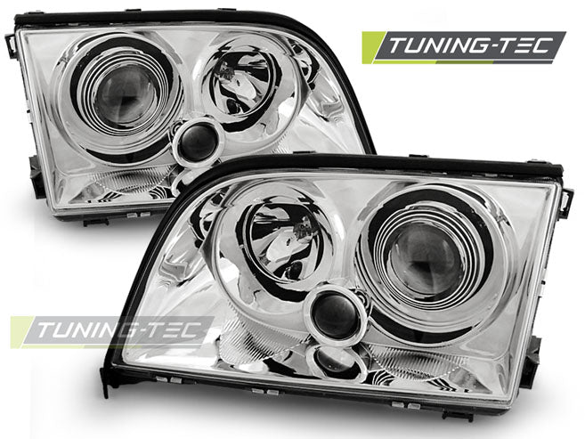Tuning-Tec Klarglas Scheinwerfer für Mercedes Benz S-Klasse W140 91-98 chrom