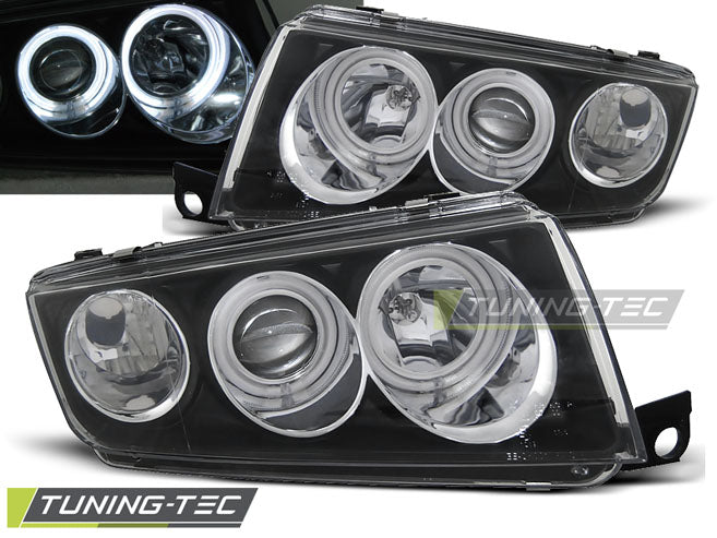 Tuning-Tec CCFL Angel Eyes Scheinwerfer für Skoda Fabia 1 99-08 schwarz