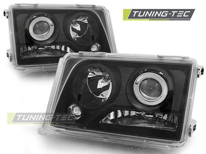 Tuning-Tec Klarglas Scheinwerfer für Mercedes Benz E-Klasse W124 93-95 schwarz