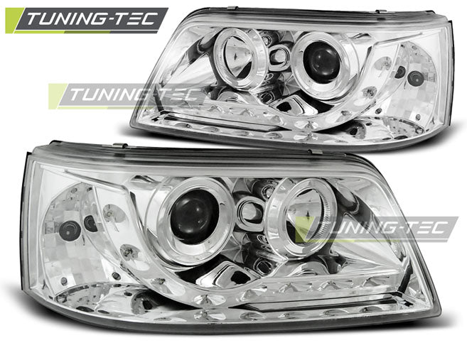 Tuning-Tec LED Tagfahrlicht Scheinwerfer für VW T5 03-09 chrom