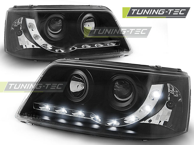 Tuning-Tec LED Tagfahrlicht Scheinwerfer für VW T5 03-09 schwarz