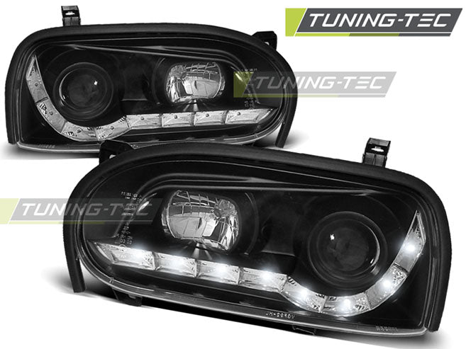 Tuning-Tec LED Tagfahrlicht Scheinwerfer für VW Golf 3 91-97 schwarz