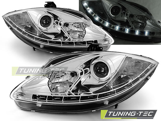 Tuning-Tec LED Tagfahrlicht Scheinwerfer für Seat Leon 1P / Altea / Toledo 05-09 chrom