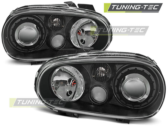 Tuning-Tec R32 Klarglas Scheinwerfer für VW Golf 4 97-03 schwarz