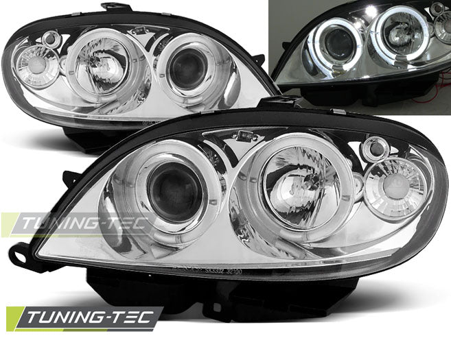 Tuning-Tec LED Angel Eyes Scheinwerfer für Citroen Saxo 99-03 chrom