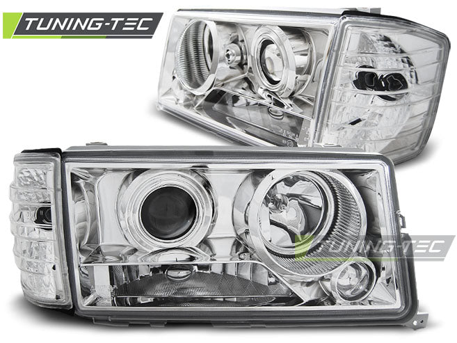 Tuning-Tec Klarglas Scheinwerfer für Mercedes Benz 190 W201 82-93 chrom
