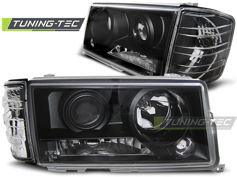 Tuning-Tec Klarglas Scheinwerfer für Mercedes Benz 190 W201 82-93 schwarz