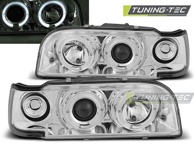 Tuning-Tec LED Angel Eyes Scheinwerfer für Volvo 850 92-96 chrom