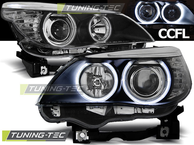 Tuning-Tec CCFL Angel Eyes Scheinwerfer für BMW 5er E60/E61 03-07 schwarz