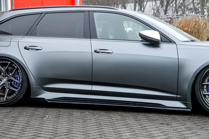 Seitenschwellersatz mit Wing Audi RS7 Typ C8 4K ab Bj.:2019 - Schwarz Glanz