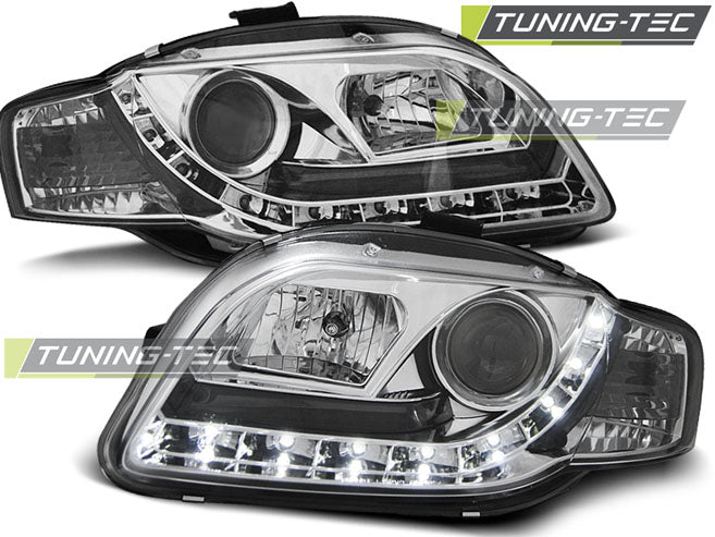 Tuning-Tec LED Tagfahrlicht Scheinwerfer für Audi A4 B7 05-08 chrom